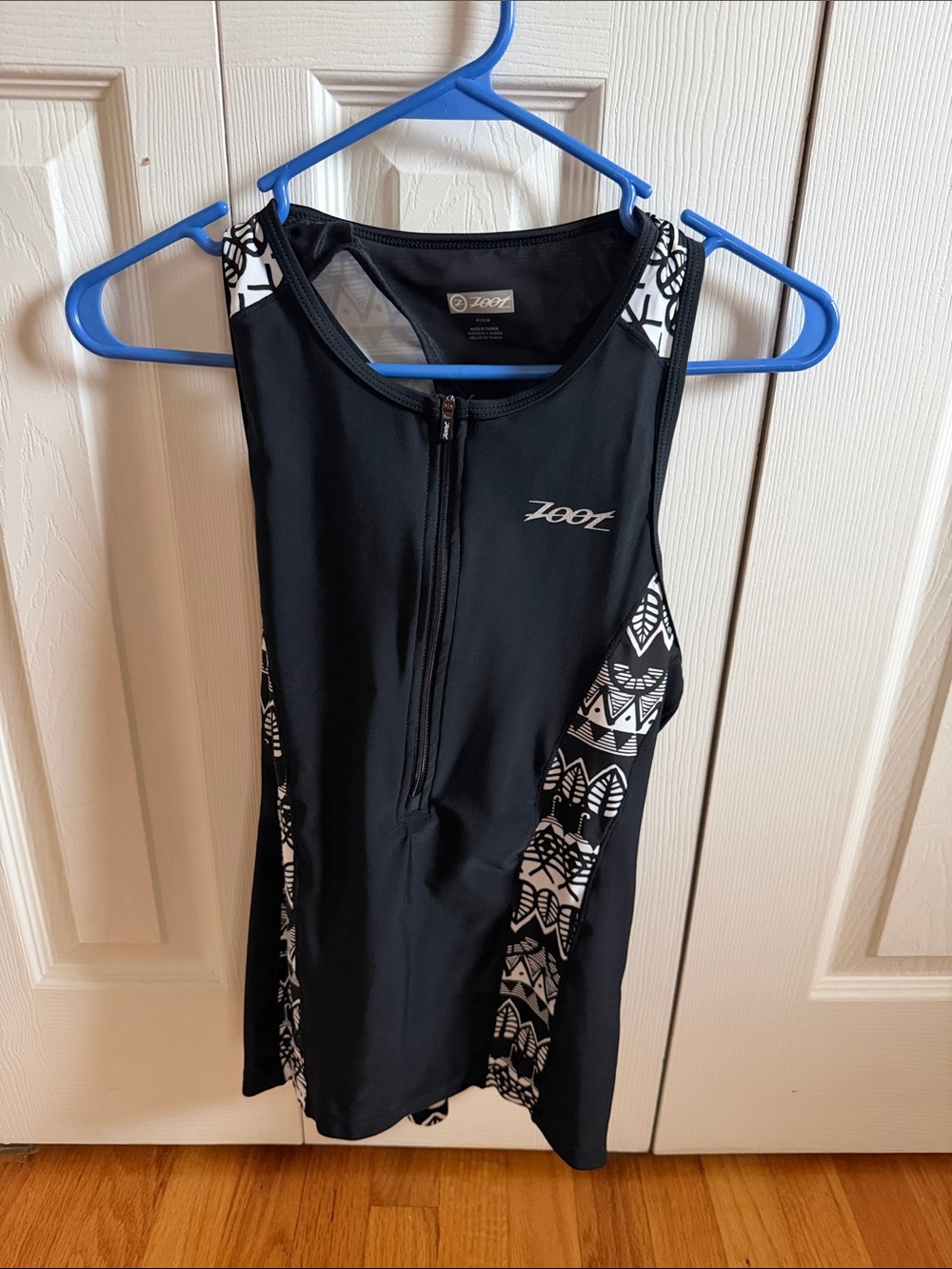 Zoot Black One-Piece Swim Tank with White Geometric Panels